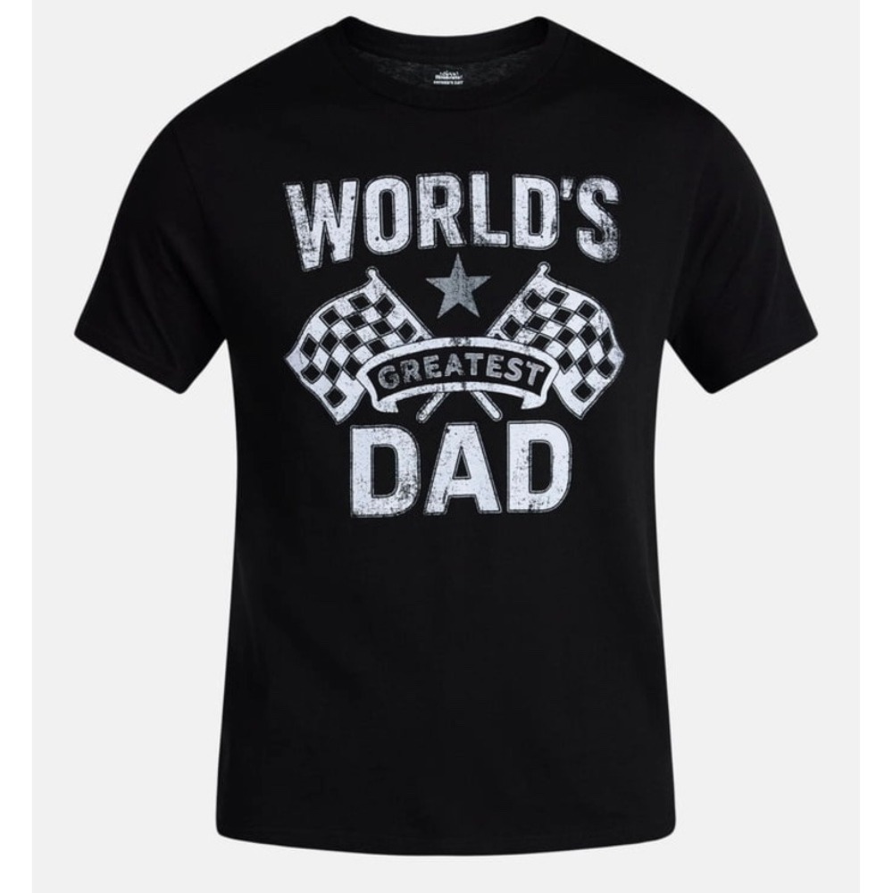 Way To Celebrate Mens Worlds Greatest Dad Racing Graphic T-Shirt Black 3XL NWT